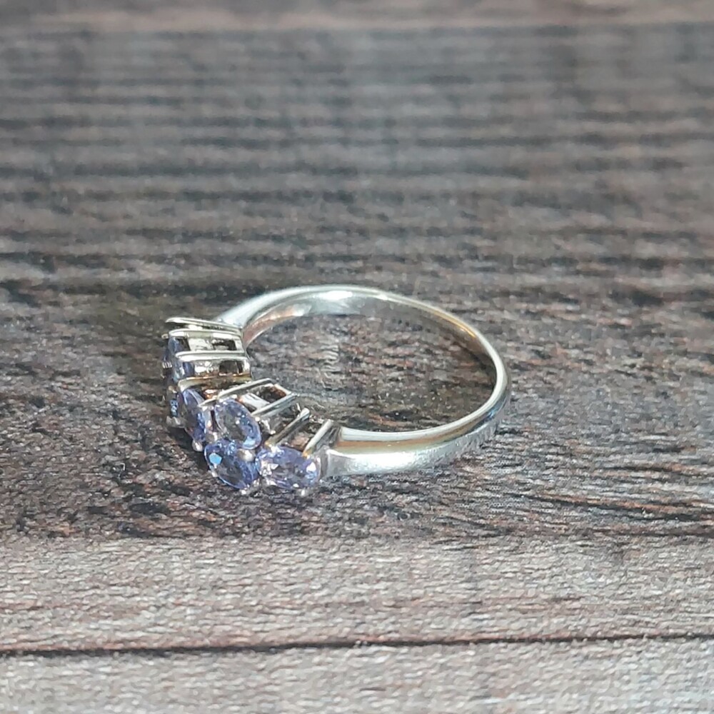 Vintage Tanzanite Ring 925 Silver size 7 VTG Gemstone Ring - Picture 5 of 14